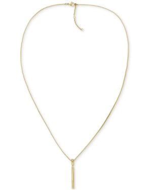 Tommy Hilfiger Linear Logo Bar Necklace - Metallic