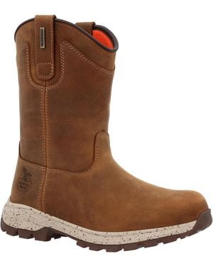 Georgia Boot Eagle Trail Waterproof Pull-on Work Boot - Brown