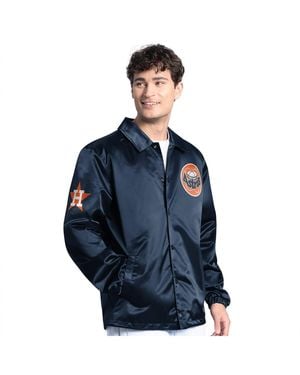 Starter Houston Astros Cooperstown Collection Point Man Full-snap Coaches Jacket - Blue