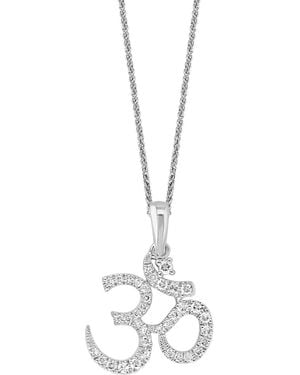 Macy's Diamond Om 18" Pendant Necklace (1/6 Ct. T.w. - White