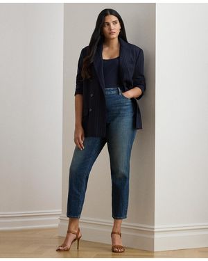 Ralph Lauren Plus Size High-rise Straight Ankle Jeans - Blue