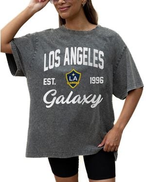 Gameday Couture La Galaxy Tackle Titan Oversized Snow Wash T-shirt - Gray