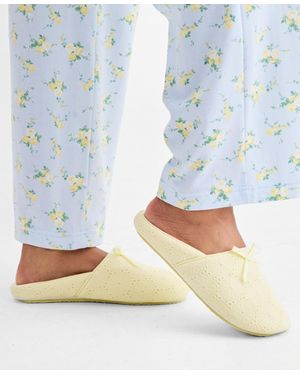 Charter Club Eyelet Round-toe Slippers - Blue
