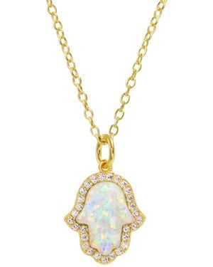 KAMARIA Hamsa Hand Necklace - Metallic