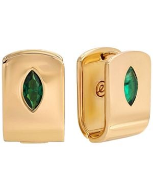 Ettika 18k Gold-plated Marquise Crystal huggie Earrings - Green