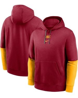 Nike Cardinal/gold Usc Trojans 2024 Sideline Club Pullover Hoodie - Red