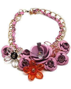 SOH Roses Cluster Necklace - Red