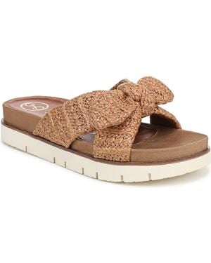 Sam & Libby Astrid Bow Platform Footbed Sandals - Brown
