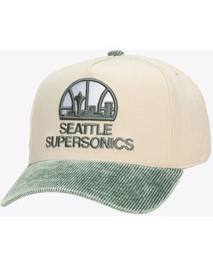 Mitchell & Ness And Cream/green Seattle Supersonics Faded Pro Snapback Hat - White