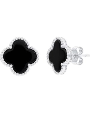Simona Sterling Onyx Clover - Black