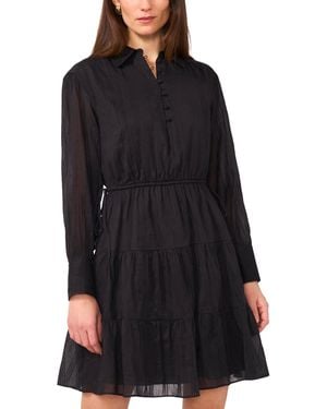 1.STATE Long-sleeve Tiered Mini Dress - Black