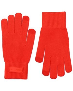 HUNTER Cable Cuffed Gloves - Red