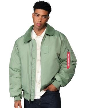 Alpha Industries B-15 Relaxed-fit Sherpa-lined Water-resistant Flight Jacket - Green
