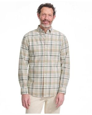 Lands' End Long Sleeve Madras Shirt - White