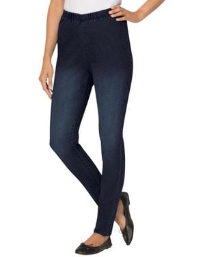 Woman Within Within Tall Pull-on Elastic-waist Stretch Fineline Denim Jeans - Blue