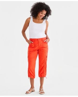 Style & Co. Mid-rise Cargo Capri Pants - Red