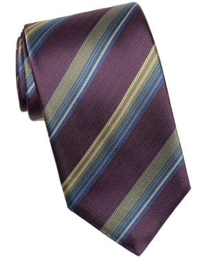 Elizabetta Murano Stripe Silk Tie - Blue