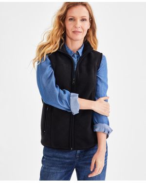 Style & Co. Zip-front Polar Fleece Vest - Blue