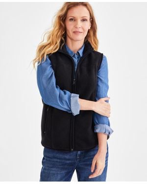 Style & Co. Zip-front Polar Fleece Vest - Blue