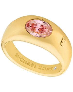 Michael Kors Oval Stone Signet Ring - Metallic