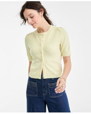 On 34th Puff Sleeve Cardigan - Natural