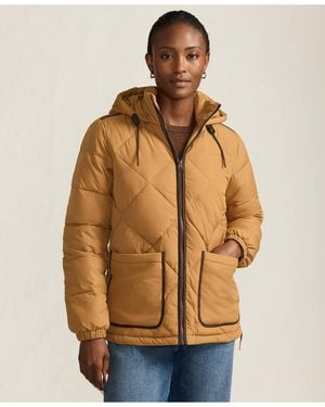 Lands' End Featherfree Insulated Diamond Quilted Jacket - Natural