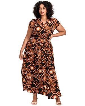 Avenue Plus Size Havana Maxi Dress - Brown