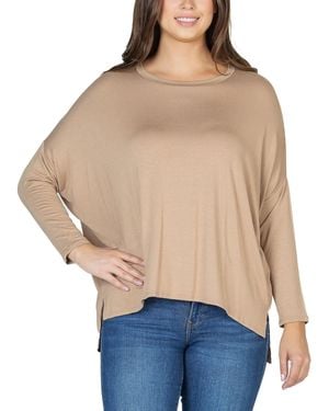 24seven Comfort Apparel Long Sleeve Oversized Dolman Top - Blue
