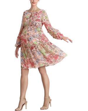 Kimi + Kai Kimi + Kai Piper Chiffon Maternity Dress - Pink
