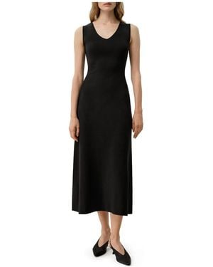 LILYSILK Soleil Silk-viscose Knit V-neck Dress - Black