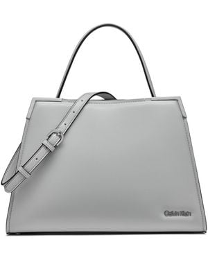 Calvin Klein Mica Top Handle Convertible Satchel - Gray