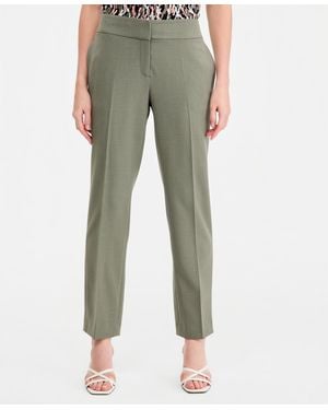 Kasper Petite Mid Rise Straight-leg Pants - Green