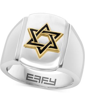 Effy Effy Black Enamel Star Of David Ring - Gray