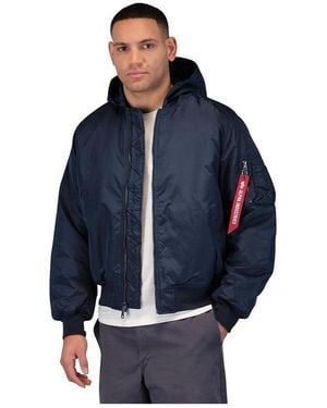 Alpha Industries Ma-1 Hooded Oxford Flight Jacket - Blue