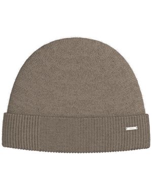 BOSS Hugo Ribbed Cashmere Beanie - Gray