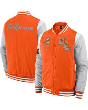 Fanatics And Miami Dolphins Elements Elite Full-snap Jacket - Orange