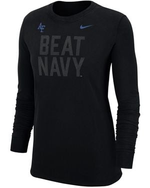 Nike Air Force Falcons Apls Fighting Falcon Collection Rivalry Long Sleeve T-shirt - Black