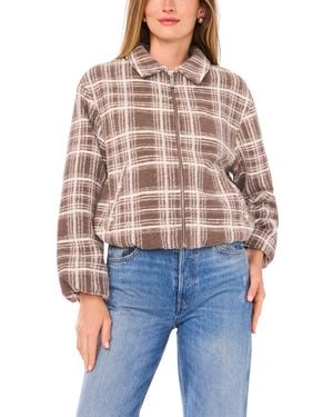 Vince Camuto Collared Neck Cropped Bubble Jacket - Blue