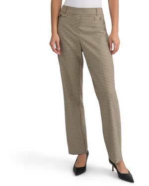 Jones New York Petite Pull-on Plaid Straight-leg Pants - Gray