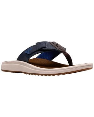 Clarks Cloudsteppers Round Toe Thong Sandals - Blue