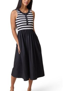 Kindred Bravely Maternity Charlotte Mixed Media Nursing Midi Dress - Black
