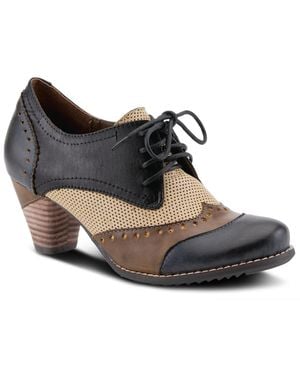 L'ARTISTE L Artiste S Bardot Hand-painted Leather Oxford Shoes - Black