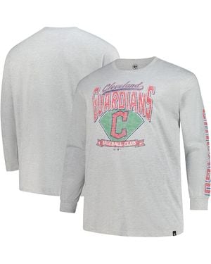 '47 Â Cleveland Guardians Big Tall Distressed Franklin Long Sleeve T-shirt - Gray