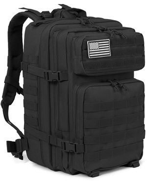 Gnuadz 45l Camping Outdoor Army Tactical Backpack Hiking Rucksack - Black