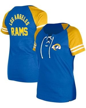 KTZ Los Angeles Rams Lace-up Raglan T-shirt - Blue