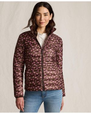 Lands' End Wanderweight Packable Print Down Jacket - Red