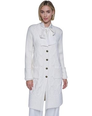 Sonia Rykiel Cable-knit Crewneck Cardigan - White