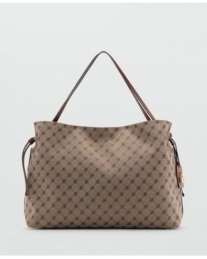 Mango Jacquard Bucket Bag - Gray