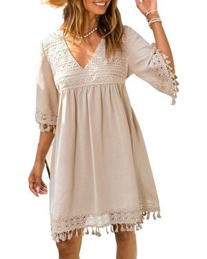CUPSHE Mini Beach Dress - Natural