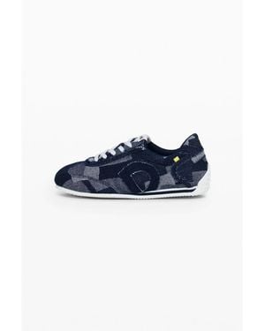 Desigual Denim Patchwork Sneaker - Blue
